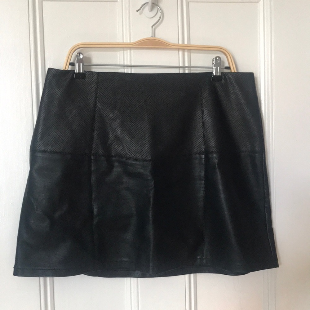 Black leather skirt